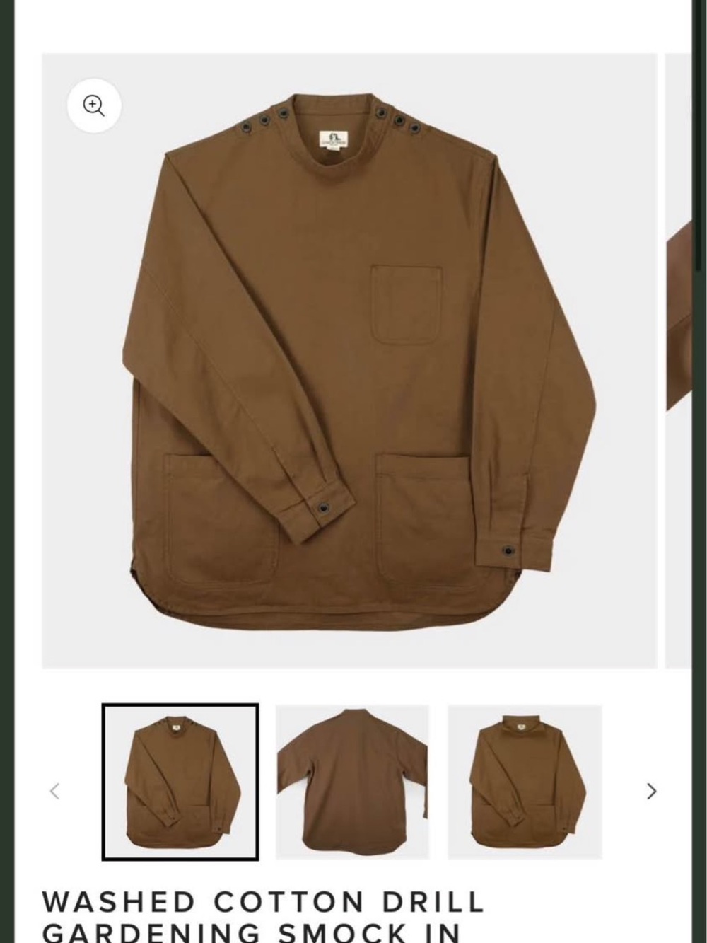 Gardenheir Washed Cotton Drill Gardening Smock Tunic - Brown